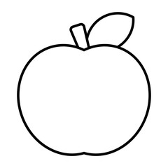 Apple line icon nutrition flat fruit