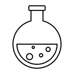 Sphere flask with acid for chemical laboratory