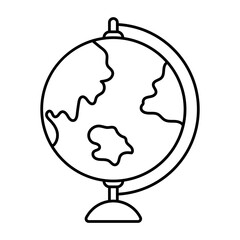 Empty globe icon editable line