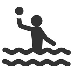 Water polo icon. Flat style vector illustration isolated on white background