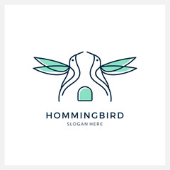 Bird logo vector line art design template luxury modern minimalist and feminine for business