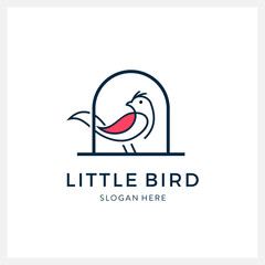 Bird logo vector line art design template luxury modern minimalist and feminine for business