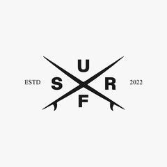 vintage surfing club logo vector