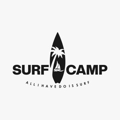 vintage surfing club logo vector