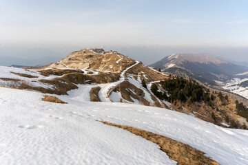 View towards ex base Nato, a radar zone, from Monte Grappa in Treviso (Italy)