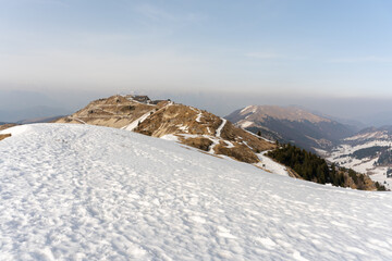 View towards ex base Nato, a radar zone, from Monte Grappa in Treviso (Italy)