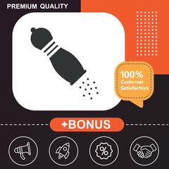 salt icon. With orange and black background