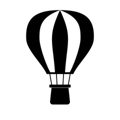Naklejka premium Balloon vector graphic. Black and white balloon ride.