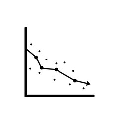 Linear regression vector graphic, vector graphic of growth and decline