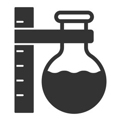 Sample flask on a fixed bar - icon, illustration on white background, glyph style