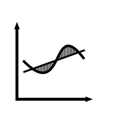 Debt brake illustration. Business cycle icon shows boom and recession in black and white. Simple icon