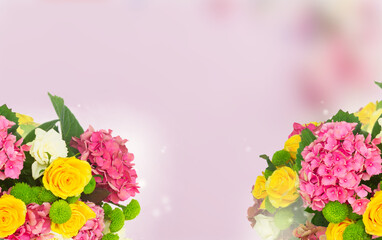 pink hortensia flowers