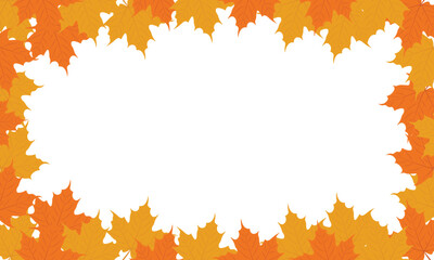 Naklejka na ściany i meble Autumn background. Maple leaves frame