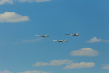 Airplanes in skies over Moscow on Victory Day