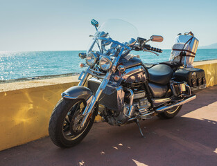Motorcycle by the sea