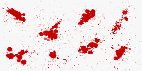 Blood or paint drip splatters vector mark splash spot red stain blot patch liquid texture drop grunge abstract dirty mark illustration