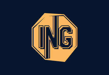 ING letter logo and icon design template