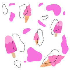 Ice cream seamless pattern illustration
