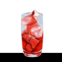 glass of cola with ice