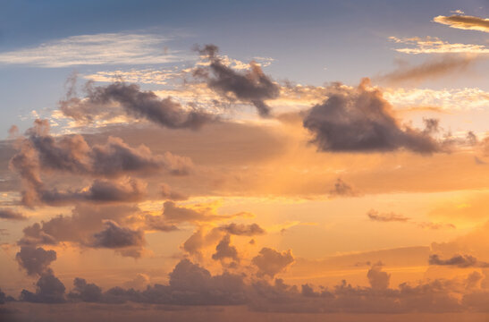 Golden clouds at sunrise