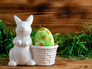 Painted Easter eggs. Painted Easter eggs on a wooden background.