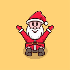 cute santa vector icon illustration
