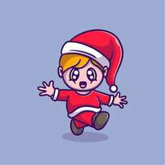 cute Santa clause vector icon illustration