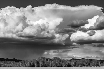 United States, Idaho, Bellevue, Large clouds in sky