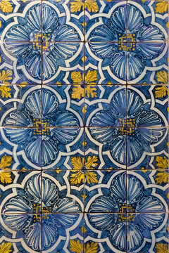 Portugal, Lisbon, Traditional Portuguese ceramic tiles Azuelos