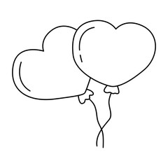 Black thin line balloon like heart icon.