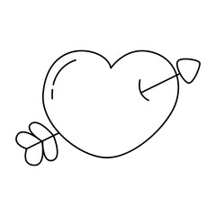 Heart and arrow line outline icon