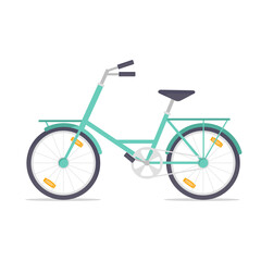 Bike in flat style. Vehicle for transportation or delivery. Bicycle illustration for your design