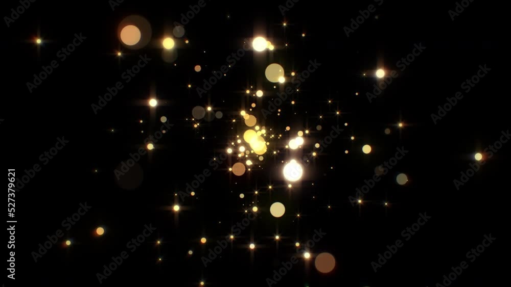 Poster golden xmas concept the motion of bokeh lights. gold party and presentation backdrops. motion design
