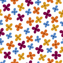 Flower pattern funny flowers seamless pattern illustration