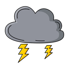 Cloud with lightning thunder storm icon