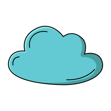 Cloud flat blue simple icon symbol