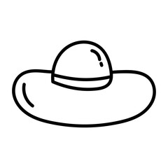 Hat line doodle icon.