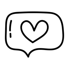 Chat love line doodle icon.