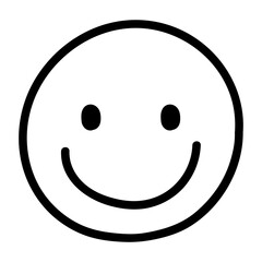 Happy Face Emoji line doodle icon.