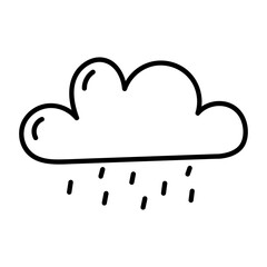 Rain line doodle icon.