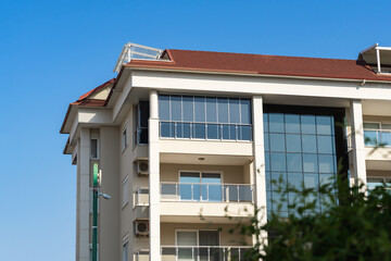 Modern apartment building. New building.