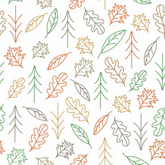 Autumn leaves seamless pattern design