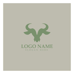 Bull head horn logo and symbol template icons  illustration design vector