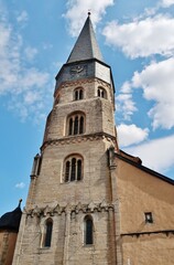 Fototapeta na wymiar Münnerstadt, Westturm der Stadtpfarrkirche