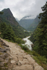 Fototapeta na wymiar Everest base camp trek. Sagarmatha national park, Nepal.