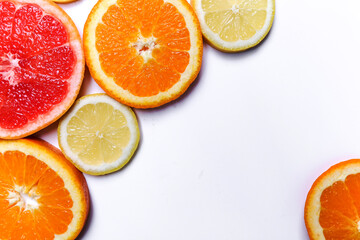 Lemon, grapefruit and orange