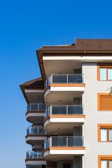 Modern apartment building. New building.