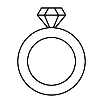 Ring with diamond outline icon