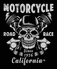 Ride hard king of the road t-shirt design. Motorcycles and biker vintage retro t shirt designs vector illustration for fashion apparel.