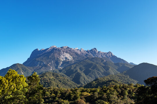 View Of Mt. Kinabalu In Kundasang Ranau Sabah, Highest Mountain In Malaysia